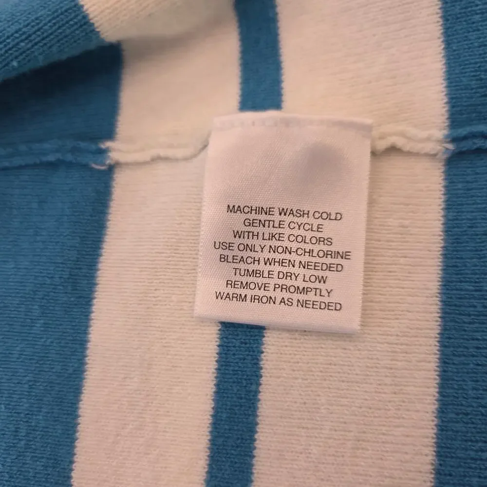 Liz Baker Tall Open Front Striped Cardigan with Matching Scoop Neck Tank Size L